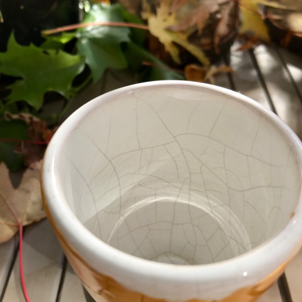 Vintage - Yellow ceramic « wine » glasses - Picture 4 of 7